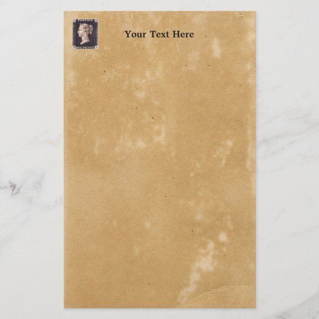 Penny Black Postage Stamp Stationery (Front)