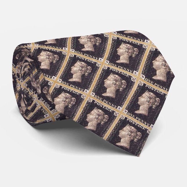Penny Black Postage Stamp Tie (Rolled)