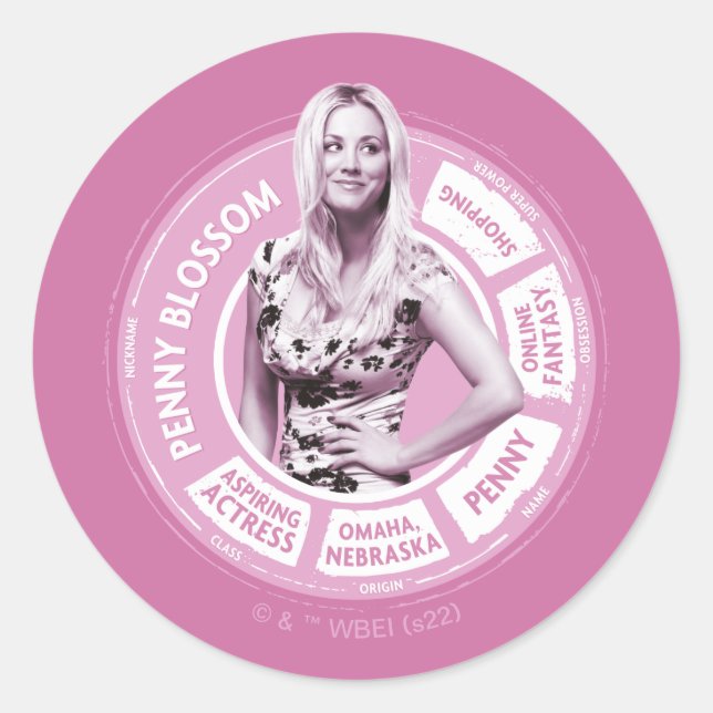 Penny Blossom Info Graphic Classic Round Sticker (Front)