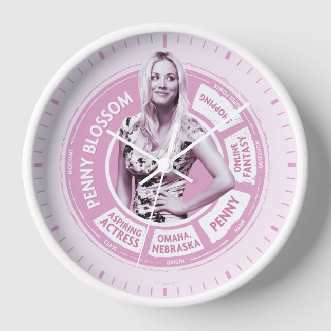 Penny Blossom Info Graphic Clock (Front)