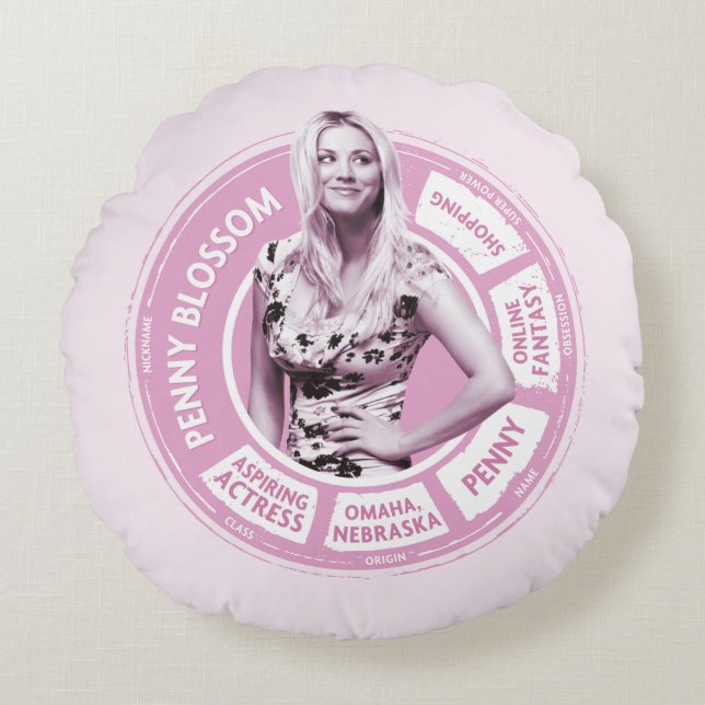 Penny Blossom Info Graphic Round Cushion (Front)