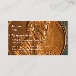 Penny Cents Copper Lincoln Business Card