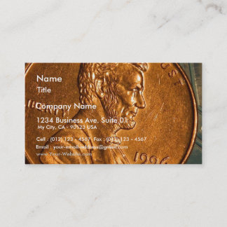 Penny Cents Copper Lincoln Business Card