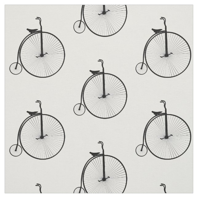 Penny farthing Cycle Theme Bicycle Print Fabric (Swatch)