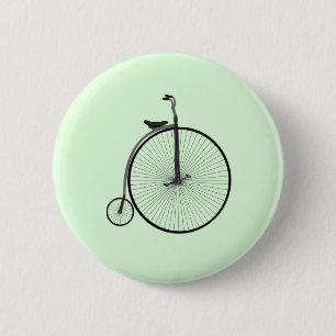 Penny-Farthing High-Wheel Antique Bicycle on Mint 6 Cm Round Badge