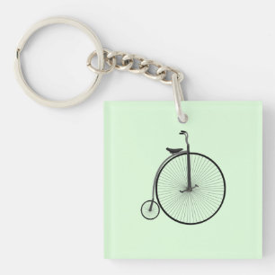 Penny-Farthing High-Wheel Antique Bicycle on Mint Key Ring