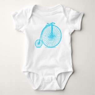 Penny Farthing - Sky Blue Baby Bodysuit