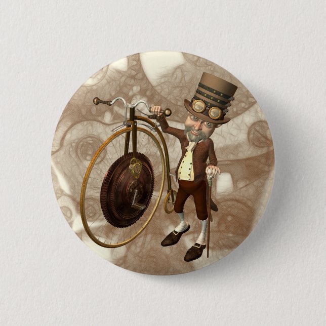Penny Farthing Steampunk 6 Cm Round Badge (Front)
