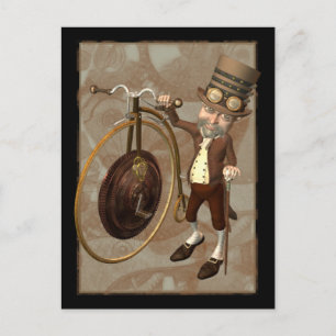 Penny Farthing Steampunk Postcard