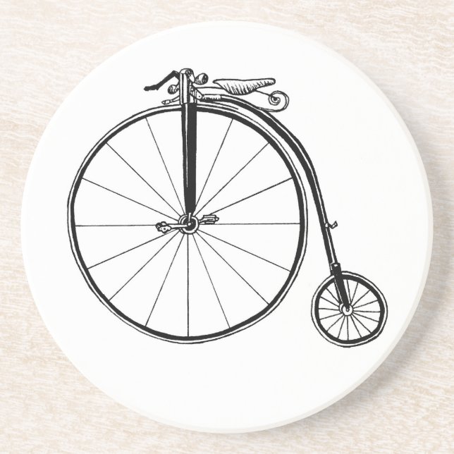 Penny Farthing Vintage Bicycle Illustration Coaster (Front)