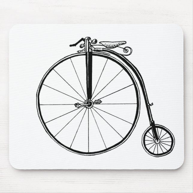 Penny Farthing Vintage Bicycle Illustration Mouse Mat (Front)