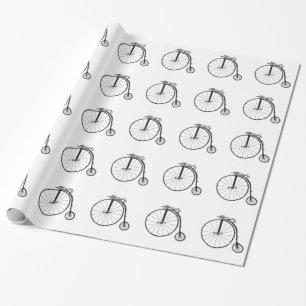 Penny Farthing Vintage Bicycle Illustration Wrapping Paper