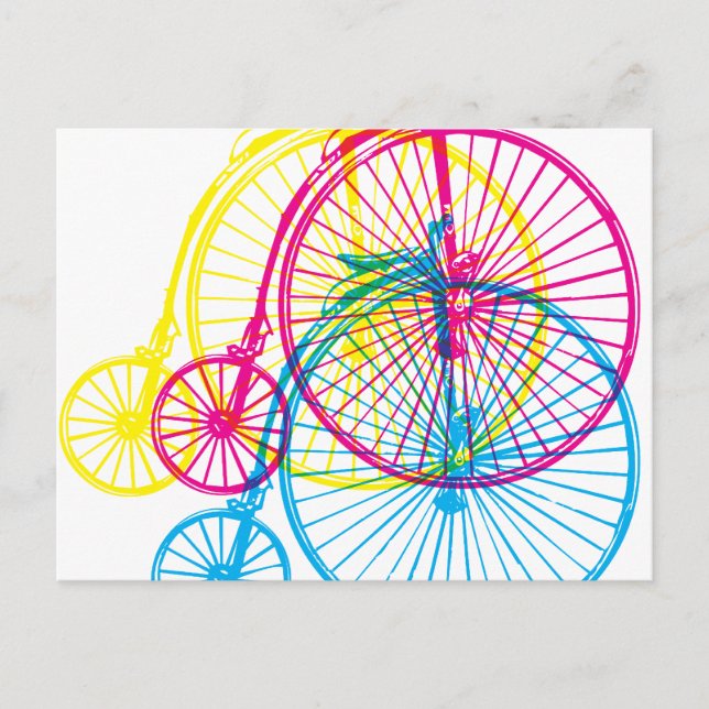 Penny Farthings CMYK Postcard (Front)