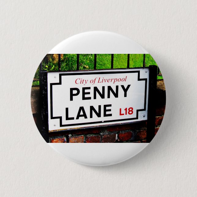 penny lane Liverpool England sign 6 Cm Round Badge (Front)