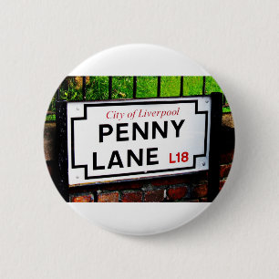 penny lane Liverpool England sign 6 Cm Round Badge