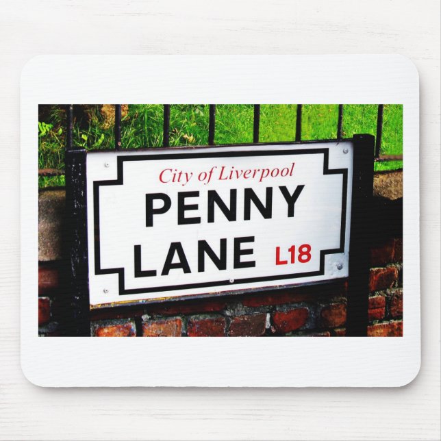 penny lane Liverpool England sign Mouse Mat (Front)