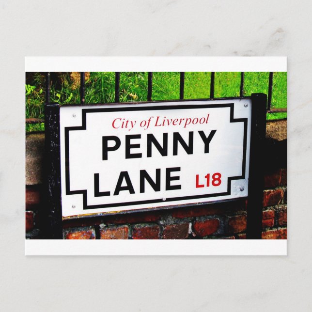 penny lane Liverpool England sign Postcard (Front)