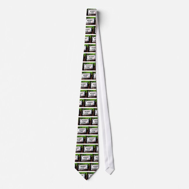 penny lane Liverpool England sign Tie (Front)