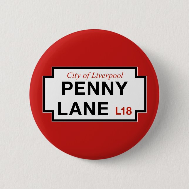 Penny Lane, Street Sign, Liverpool, UK 6 Cm Round Badge (Front)