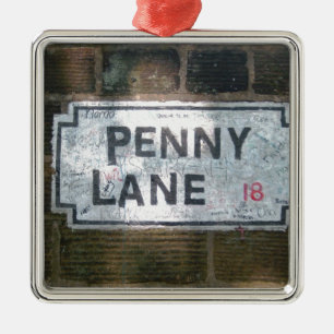 Penny Lane Street Sign, Liverpool UK Metal Tree Decoration