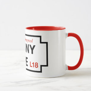 Penny Lane, Street Sign, Liverpool, UK Mug