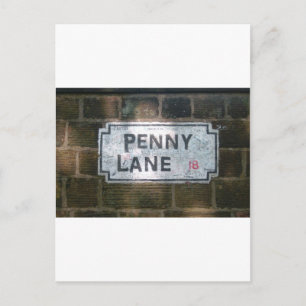 Penny Lane Street Sign, Liverpool UK Postcard