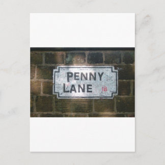 Penny Lane Street Sign, Liverpool UK Postcard