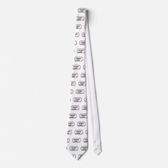 Penny Lane, Street Sign, Liverpool, UK Tie (Front)