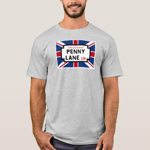 Penny Lane Street Sign With Union Jack T-Shirt