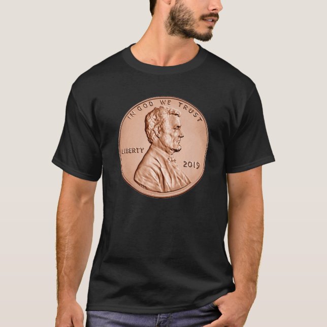 Penny Lincoln USA Coin 1 Cent 2019 America United  T-Shirt (Front)