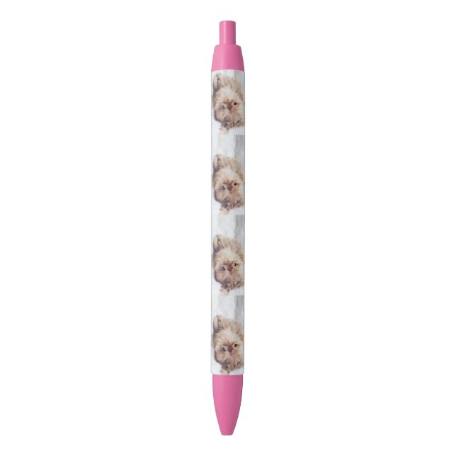 Penny Orange Liver Shih Tzu puppy ink pen (Front Vertical)