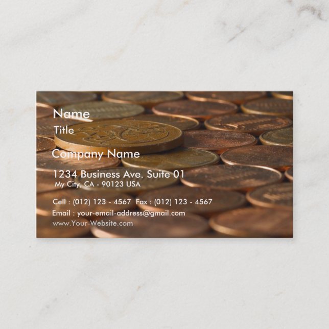 Penny Pennies Coins Money Business Card (Front)