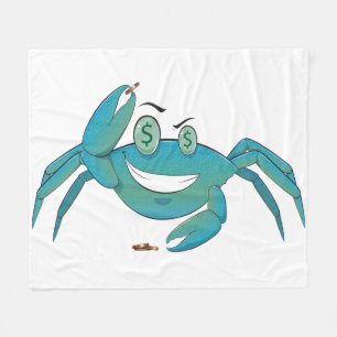 Penny Pinching Crab Fleece Blanket