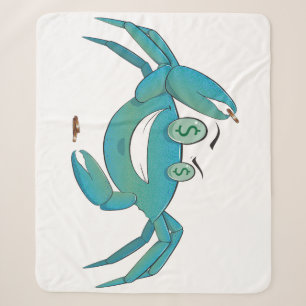 Penny Pinching Crab Sherpa Blanket