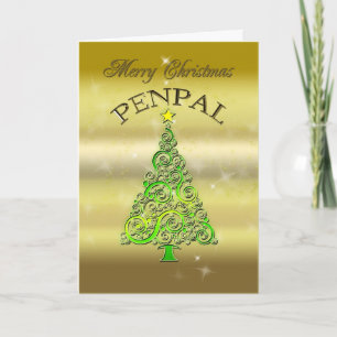 Penpal, a gold effect Christmas card