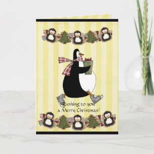 Penquin Christmas greeting card