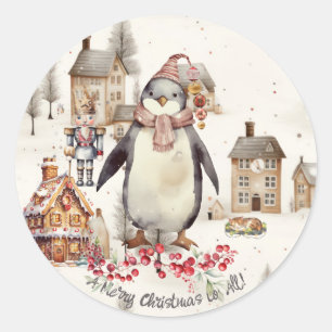 Penquin Ornaments Nutcracker Cat Classic Round Sticker