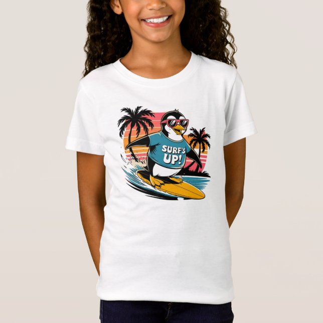 PENQUIN , SURFS UP  T-Shirt (Front)