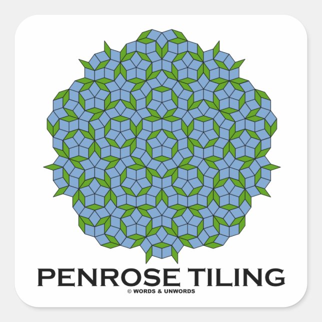 Penrose Tiling (Five-Fold Symmetry) Square Sticker (Front)