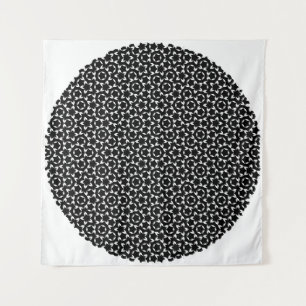 Penrose Tiling Pattern White Black Mg0.5 Tapestry