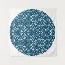 Penrose Tiling Pattern White Blue Mg0.5 Tapestry