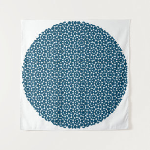 Penrose Tiling Pattern White Blue Mg0.5 Tapestry