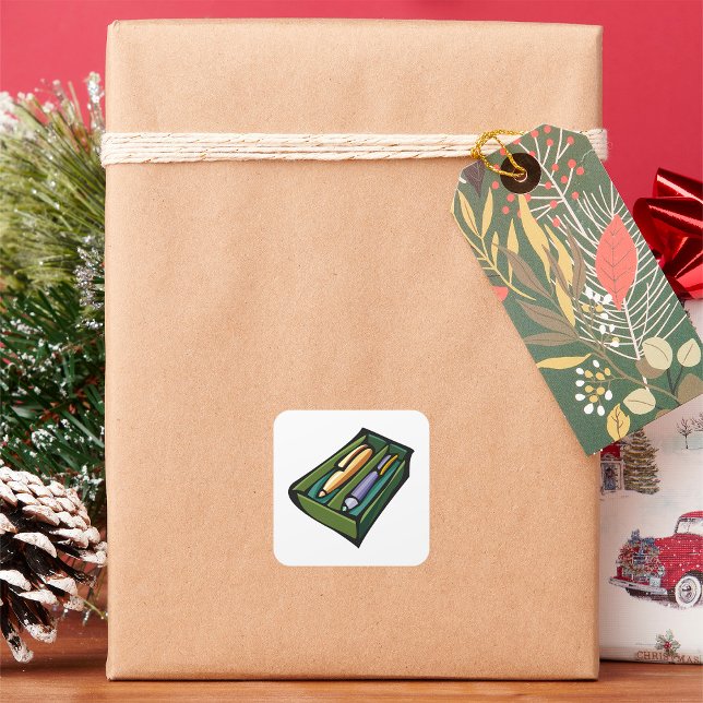 Pens In A Box Square Sticker (Creator Uploaded)