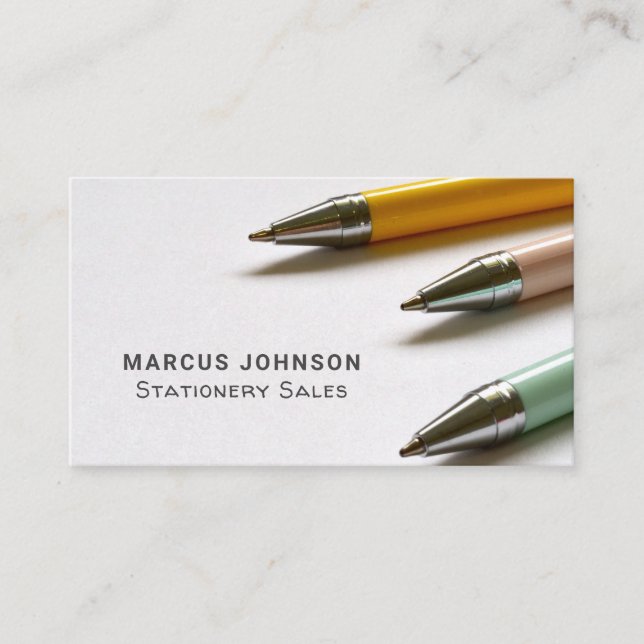Pens, Stationery & Office Supplies, Stationer Business Card (Front)