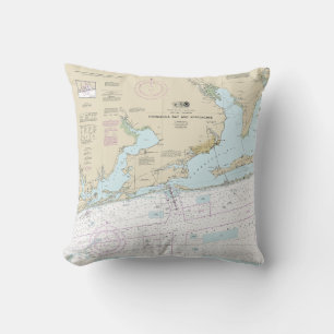 Pensacola Bay and Approaches Nautical Chart 11382 Cushion