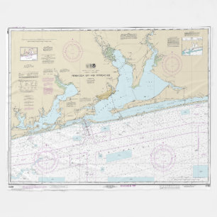 Pensacola Bay and Approaches Nautical Chart 11382 Fleece Blanket