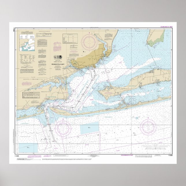 Pensacola Bay Nautical Chart 11383 (Front)