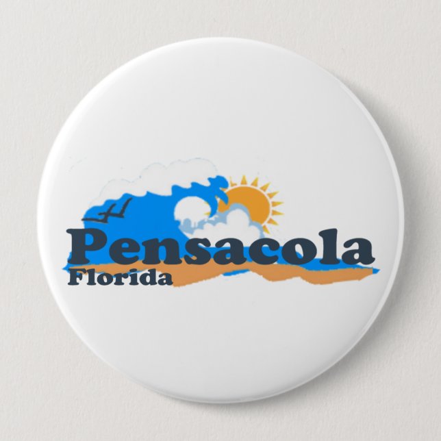 Pensacola Beach. 10 Cm Round Badge (Front)