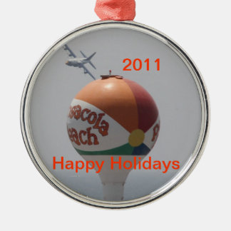 Pensacola Beach Ball Metal Tree Decoration