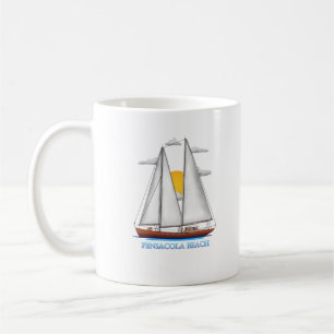 Pensacola Beach Coastal Nautical Sailing Sailor Coffee Mug